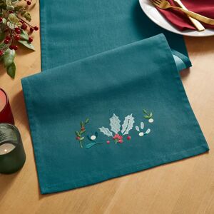 Catherine Lansfield Holly And Mistletoe 33cm x 220cm Runner Green - Table Runner Catherine Lansfield Holly And Mistletoe 33cm x 220cm Runner Green - Table Runner