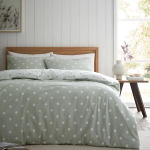 Catherine Lansfield Green Polka Dot Reversible Duvet Cover Set Catherine Lansfield Green Polka Dot Reversible Duvet Cover Set