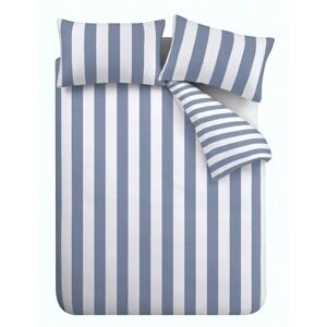 Catherine Lansfield Blue Cove Stripe Reversible Duvet Cover Set Catherine Lansfield Blue Cove Stripe Reversible Duvet Cover Set