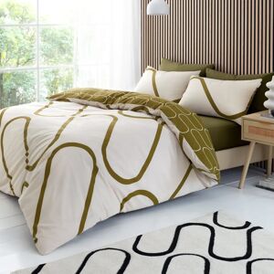 Catherine Lansfield Olive Green Reversible Geometric Bedding Set - Bedding Set Catherine Lansfield Olive Green Reversible Geometric Bedding Set - Bedding Set