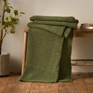 Pineapple Elephant Jaipur Waffle 150cm x 200cm Throw Olive Green - Throw Blanket Pineapple Elephant Jaipur Waffle 150cm x 200cm Throw Olive Green - Throw Blanket