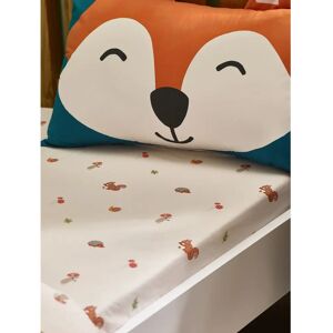 Catherine Lansfield Fox and Woodland Friends Recycled Polyester Cotton Sheet - Fitted 90x190cm Catherine Lansfield Fox and Woodland Friends Recycled Polyester Cotton Sheet - Fitted 90x190cm