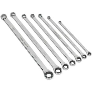 Sealey Ak6319 - 7pc Double Ring Ratchet Fixed Spanner Set Sealey Ak6319 - 7pc Double Ring Ratchet Fixed Spanner Set
