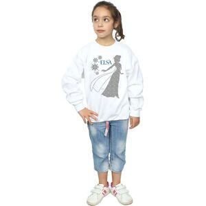 Disney Elsa White Sweatshirt - Girls Frozen Christmas Disney Elsa White Sweatshirt - Girls Frozen Christmas