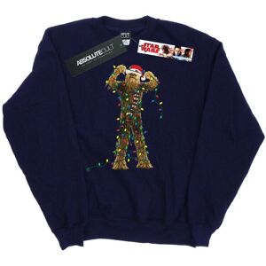 Star Wars Chewbacca Kerstverlichting Sweatshirt - Vrouw/Navy Blauw Star Wars Chewbacca Kerstverlichting Sweatshirt - Vrouw/Navy Blauw