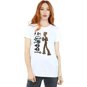 Marvel Teenage Groot White Boyfriend T-Shirt - T-Shirt Marvel Teenage Groot White Boyfriend T-Shirt - T-Shirt