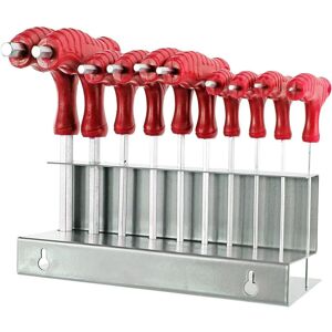 SPARES2GO - 10pc T-Handle Hex Key Set - SAE - CR-V - Toolset SPARES2GO - 10pc T-Handle Hex Key Set - SAE - CR-V - Toolset