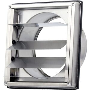 SPARES2GO - Stainless Steel - Square External Extractor - Wall Vent SPARES2GO - Stainless Steel - Square External Extractor - Wall Vent