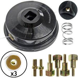 SPARES2GO Universal Dual Line Manual Feed Head - bolts - 3x80m dual core refill - Trimmer Head SPARES2GO Universal Dual Line Manual Feed Head - bolts - 3x80m dual core refill - Trimmer Head