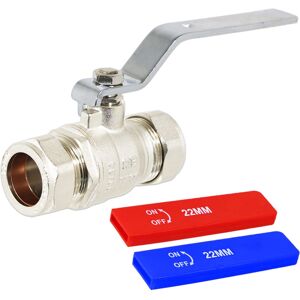 SPARES2GO - Full Bore Lever Ball Valve - 22mm - Cold - Tap Kit SPARES2GO - Full Bore Lever Ball Valve - 22mm - Cold - Tap Kit