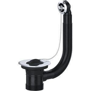 SPARES2GO - 40mm - Round - Overflow plug - Sink waste plug SPARES2GO - 40mm - Round - Overflow plug - Sink waste plug