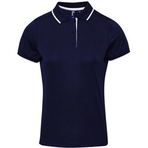 Premier Womens/Ladies Navy/White Contrast Polo Shirt - L Premier Womens/Ladies Navy/White Contrast Polo Shirt - L