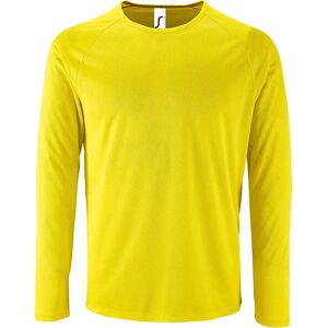 SOLS Heren Sportieve Lange Mouwen Performance T-Shirt - Geel/Blauw/Groen - T-Shirt SOLS Heren Sportieve Lange Mouwen Performance T-Shirt - Geel/Blauw/Groen - T-Shirt