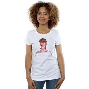 Biała dopasowana koszulka z bawełny David Bowie - Pamiątka muzyczna Biała dopasowana koszulka z bawełny David Bowie - Pamiątka muzyczna