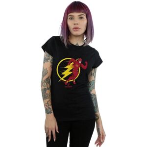 DC Comics Damen The Flash Lauf Emblem Schwarzes T-Shirt DC Comics Damen The Flash Lauf Emblem Schwarzes T-Shirt