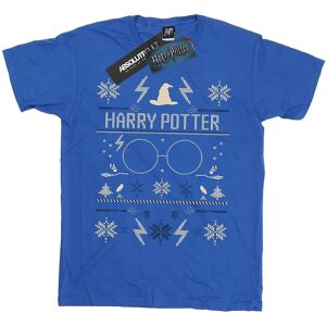 Harry Potter Granatowa Slim Fit Koszulka - Świąteczny wzór Harry Potter Granatowa Slim Fit Koszulka - Świąteczny wzór