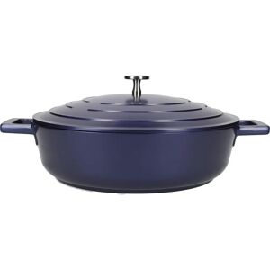 MasterClass Metallic Blue Cast Aluminium 28cm 4L Shallow Casserole Dish with Lid MasterClass Metallic Blue Cast Aluminium 28cm 4L Shallow Casserole Dish with Lid