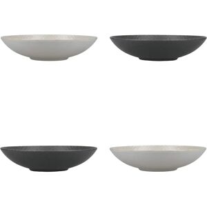 KitchenCraft Grey Embossed 22cm Stoneware Pasta Bowls Set of 4 - Pasta Bowls KitchenCraft Grey Embossed 22cm Stoneware Pasta Bowls Set of 4 - Pasta Bowls