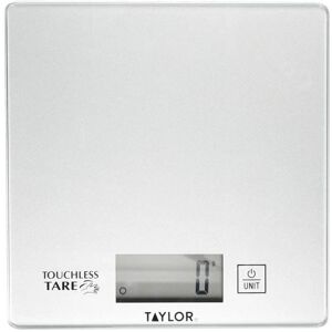 Taylor Silver Touchless TARE Compact Digital Kitchen Scales Taylor Silver Touchless TARE Compact Digital Kitchen Scales
