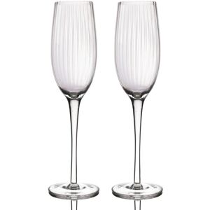 BarCraft Set of 2 Ridged Champagne Flutes - Champagne Flutes BarCraft Set of 2 Ridged Champagne Flutes - Champagne Flutes