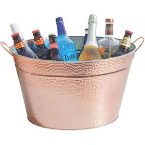 BarCraft Large Copper Champagne Bucket - Copper Finish Hammered Steel Unisex BarCraft Large Copper Champagne Bucket - Copper Finish Hammered Steel Unisex