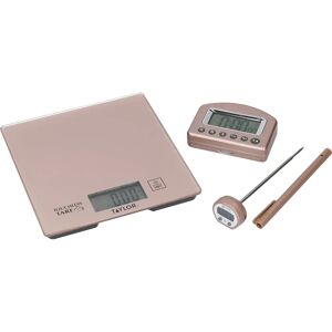 Taylor Pro Rose Gold Kitchen Scale, Timer & Thermometer Set - Kitchen Measuring Taylor Pro Rose Gold Kitchen Scale, Timer & Thermometer Set - Kitchen Measuring
