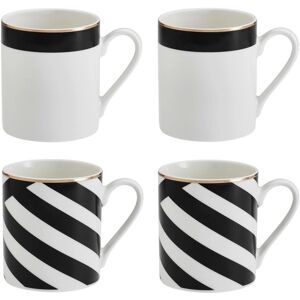 Mikasa Luxe Deco China Mug Set - 4 pcs, 380ml, White - Coffee/Tea Mikasa Luxe Deco China Mug Set - 4 pcs, 380ml, White - Coffee/Tea