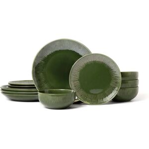 Mikasa Jardin 12-Piece Green Stoneware Dinner Set - Dinner Set Mikasa Jardin 12-Piece Green Stoneware Dinner Set - Dinner Set