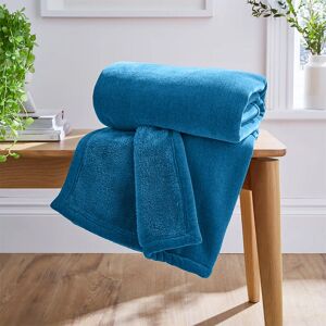 Imperial Rooms Faux Fur Fleece Blanket Teal Single Imperial Rooms Faux Fur Fleece Blanket Teal Single