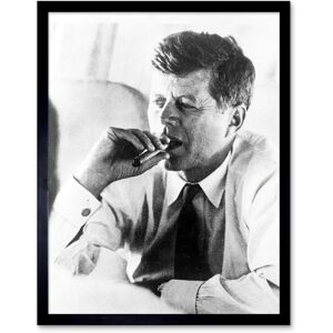 Artery8 - John Kennedy Cigar Photo - Monochrome - 12x16 - Art Print Artery8 - John Kennedy Cigar Photo - Monochrome - 12x16 - Art Print