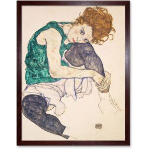 Artery8 - Egon Schiele Seated Woman - Brown - Art Print Artery8 - Egon Schiele Seated Woman - Brown - Art Print