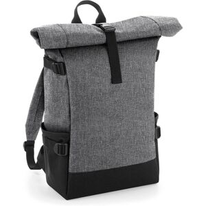 BagBase Block Roll-Top Backpack Grey Marl/Black - Backpack BagBase Block Roll-Top Backpack Grey Marl/Black - Backpack