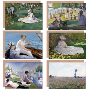 Artery8 - Monet Seurat Manet Poppy - Pack of 6 - Unisex - Greeting Cards Artery8 - Monet Seurat Manet Poppy - Pack of 6 - Unisex - Greeting Cards