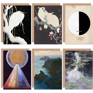 Artery8 - Water Lilies Bird Abstract - Pack of 6 - Greeting Card Artery8 - Water Lilies Bird Abstract - Pack of 6 - Greeting Card