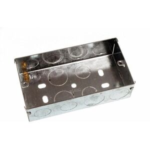 Onestopdiy Zinc Plated Steel 2 Gang Flush Metal Back Pattress Box - Electrical Enclosure Onestopdiy Zinc Plated Steel 2 Gang Flush Metal Back Pattress Box - Electrical Enclosure