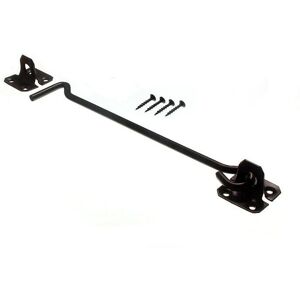 Onestopdiy 100X Cabin Hooks & Eyes Door Holder - Black Steel 250mm Onestopdiy 100X Cabin Hooks & Eyes Door Holder - Black Steel 250mm