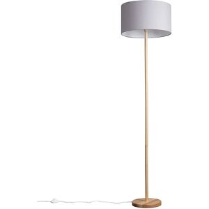 ValueLights Heather Light Wood Floor Lamp - Tall Stem, Grey Shade - Floor Lamp ValueLights Heather Light Wood Floor Lamp - Tall Stem, Grey Shade - Floor Lamp