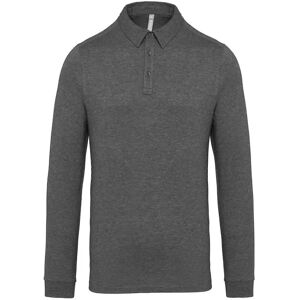 Kariban Men's Grey Heather Long Sleeve Polo Shirt Kariban Men's Grey Heather Long Sleeve Polo Shirt
