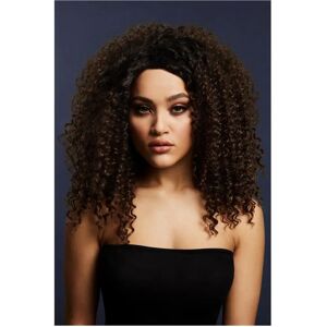 Smiffys Fever Lizzo Wig Dark Brown Big Curls - Fancy Dress Prop Smiffys Fever Lizzo Wig Dark Brown Big Curls - Fancy Dress Prop