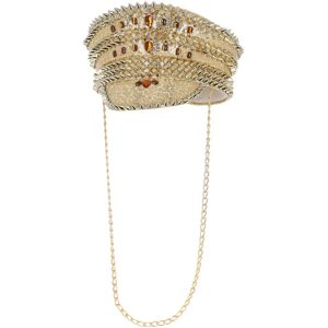Fever 53019 Gold Sequin Captain's Hat - Fancy Dress Accessory Fever 53019 Gold Sequin Captain's Hat - Fancy Dress Accessory