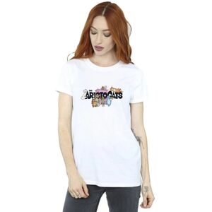 Disney Aristocats Logo White Boyfriend T-Shirt Disney Aristocats Logo White Boyfriend T-Shirt