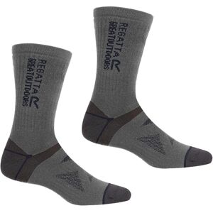 Regatta Unisex Wool Hiking Socks - Briar Grey/Navy - Pack of 2 - Socks Regatta Unisex Wool Hiking Socks - Briar Grey/Navy - Pack of 2 - Socks