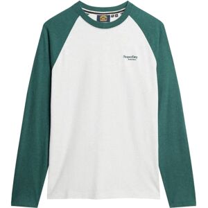 Superdry M6010801A White Long Sleeve Baseball T-Shirt - T-shirt Superdry M6010801A White Long Sleeve Baseball T-Shirt - T-shirt