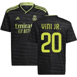 Adidas VINI JR. 20 Black Kids Football Shirt - Third - Madrid 2022-2023 Adidas VINI JR. 20 Black Kids Football Shirt - Third - Madrid 2022-2023