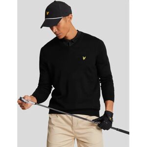 Lyle & Scott Men's Black V-Neck Jumper - Golf Wool Blend Lyle & Scott Men's Black V-Neck Jumper - Golf Wool Blend