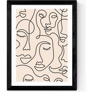 EAST END PRINTS - Single Line Faces - Monochrome - Framed Print EAST END PRINTS - Single Line Faces - Monochrome - Framed Print