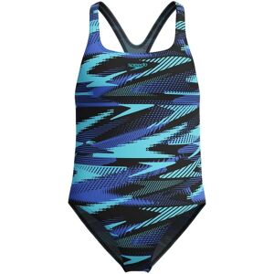 Speedo Girls HyberBoom Medalist Swimsuit - Black/Blue - Allover Printed Speedo Girls HyberBoom Medalist Swimsuit - Black/Blue - Allover Printed