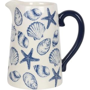 Something Different Coastal Charm Seashells Ceramic Flower Jug White/Blue - Flower Jug Something Different Coastal Charm Seashells Ceramic Flower Jug White/Blue - Flower Jug