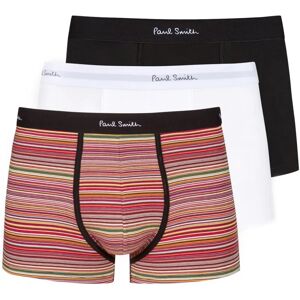 Paul Smith Men's Organic Cotton Signature Trunk - 3 Pack - Black, White, Red - Medium - Underwear Paul Smith Men's Organic Cotton Signature Trunk - 3 Pack - Black, White, Red - Medium - Underwear