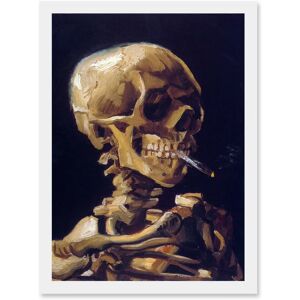 Artery8 Vincent Van Gogh Skull With A Burning Cigarette A4 Framed Wall Art Print Artery8 Vincent Van Gogh Skull With A Burning Cigarette A4 Framed Wall Art Print